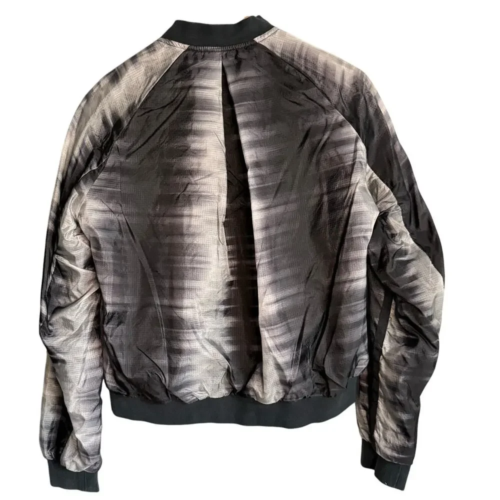 Nike Women's Small Bomber Jacket Black Gray Full Zip